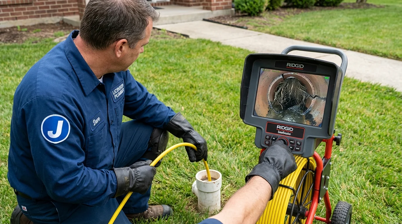 Sewer camera inspection being performed by Johns Plumbing LLC in Sedalia